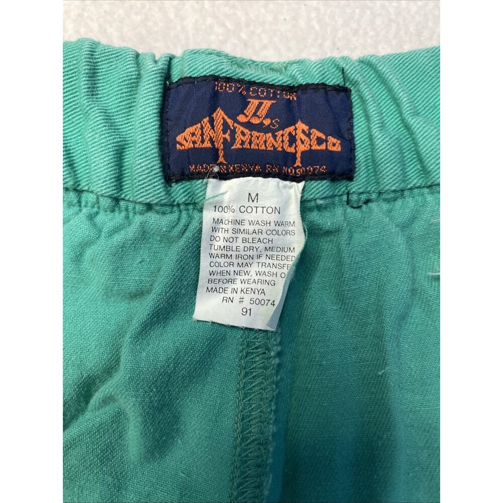 80s JJ San Francisco Teal Men’s Medium Shorts. Teal Zip Elastic Waist - Picture 15 of 16